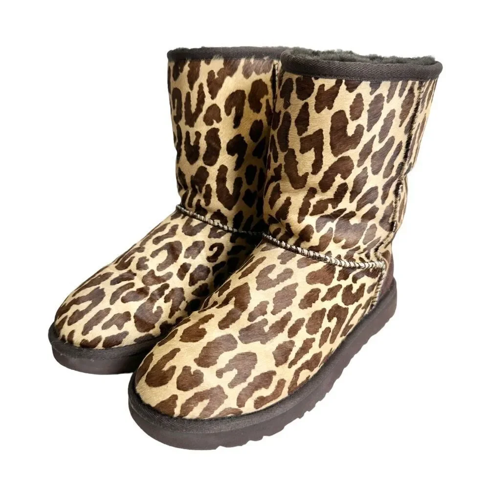 🔃UGG Australia Cheetah Print Calf Hair Short Boots